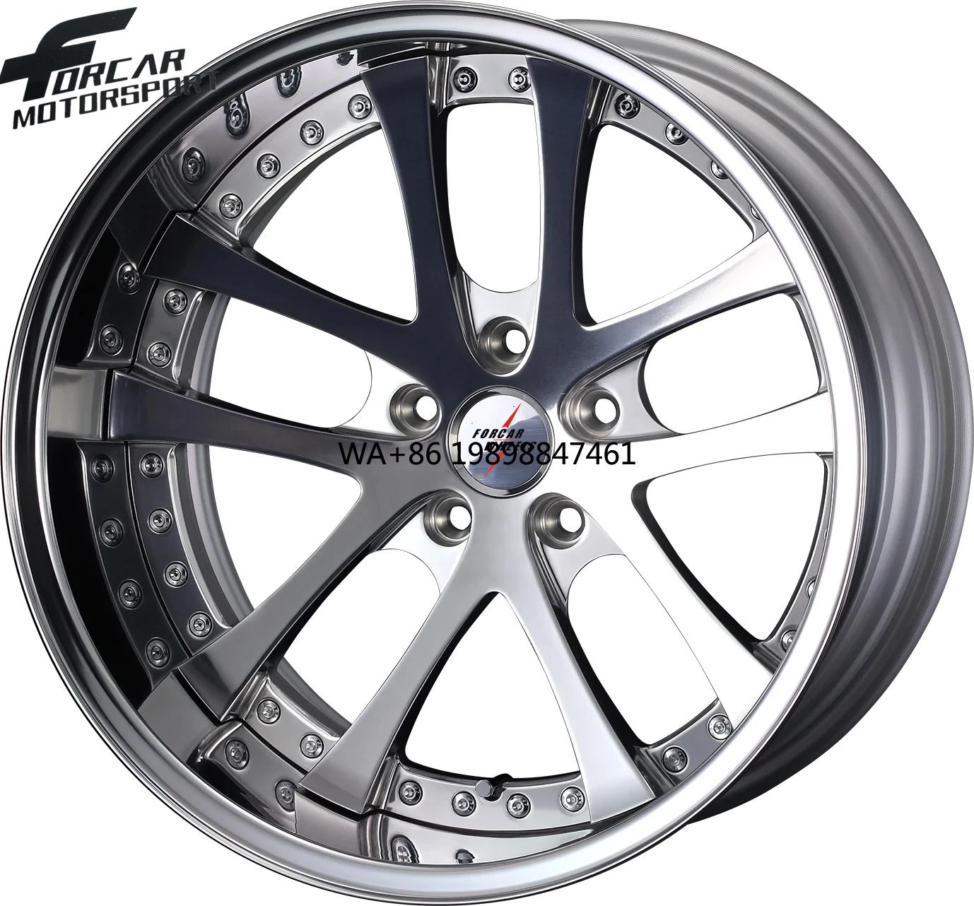 

Forcar Silver Luxury 2-piece Design T6061 Factory Price Best Quality 5*112 5*114.3 New Forged Wheels for Resell and Own Usage