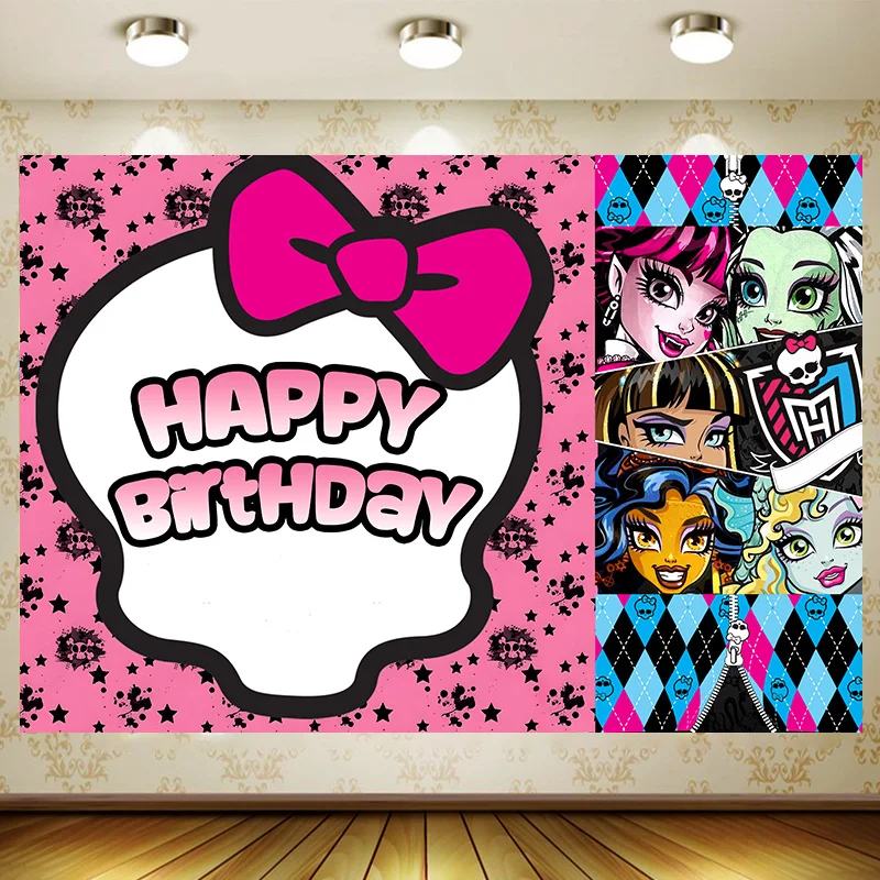 Monster high Reincarnated as a Slime Backdrop Boy Birthday Party Supplies Banner room Decoration Background Photography