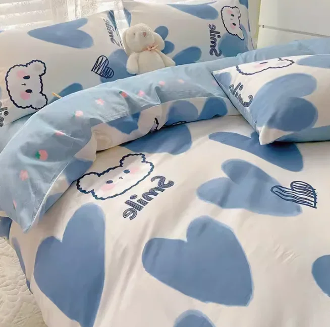 2024 New Pure Cotton Bedding Set, Four Pieces, All Cotton Children and Girls Bedding, Student Dormitory Quilt Cover