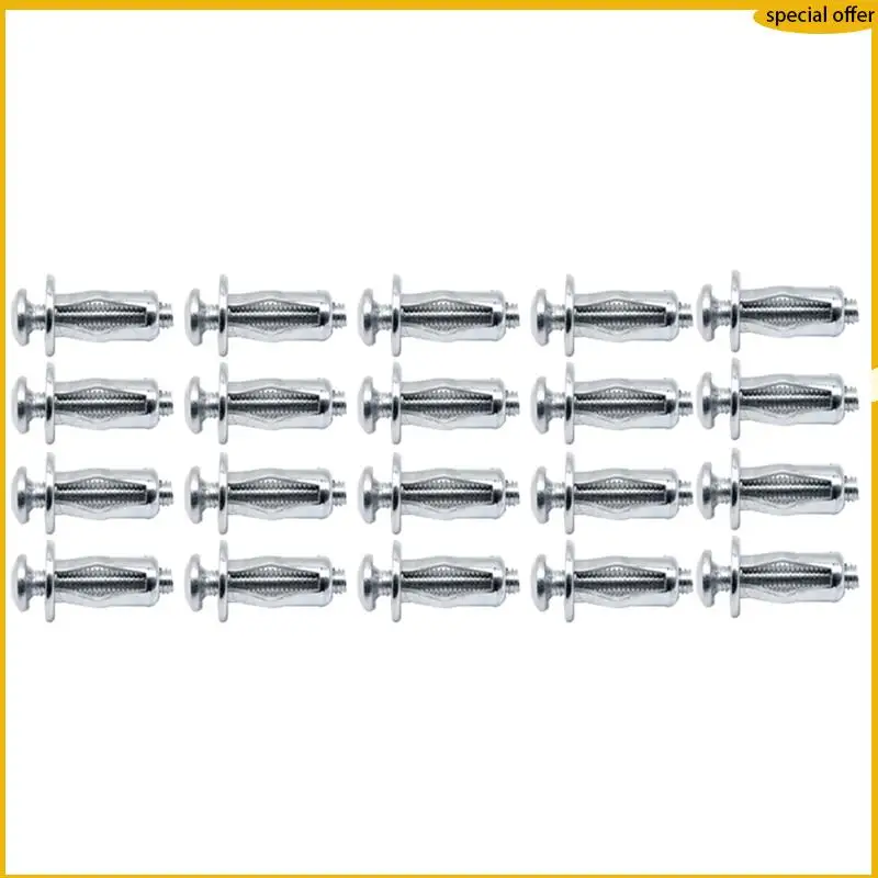 

A50I 60PCS Jack Nut Expansion Rivets Nut Screw Bolt M4 M5 M6 Kit Kit For Hollow Wall Iron Skin Clamp Petal Shape Anchors Plugs
