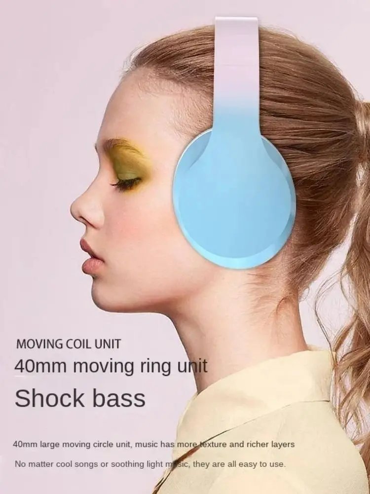 Gradientowy zestaw słuchawkowy Bezprzewodowe słuchawki BT 5.1 z mikrofonem Słuchawki douszne z dźwiękiem stereo Sportowe słuchawki do gier Obsługuje TF — zdjęcie produktu 7