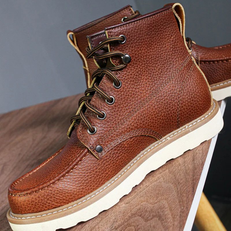 

Мужские ботинки ручной работы 2026: винтажные повседневные осенне-зимние ботинки из коровьей кожи, британские ботинки до щиколотки, мотоциклетные ботинки Wings, Zapatos Hombre
