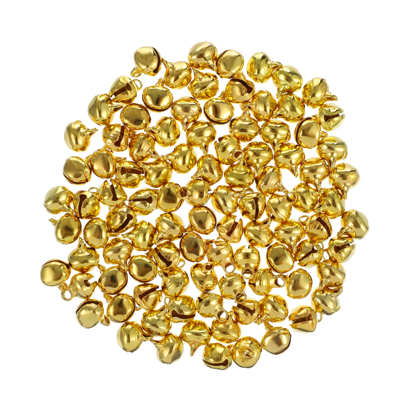 

100pcs Copper Bell Decorative Jingle Bells Ornaments for Home Craft DIY Jewelry Festival Gift Wrapping Small Silver Holiday