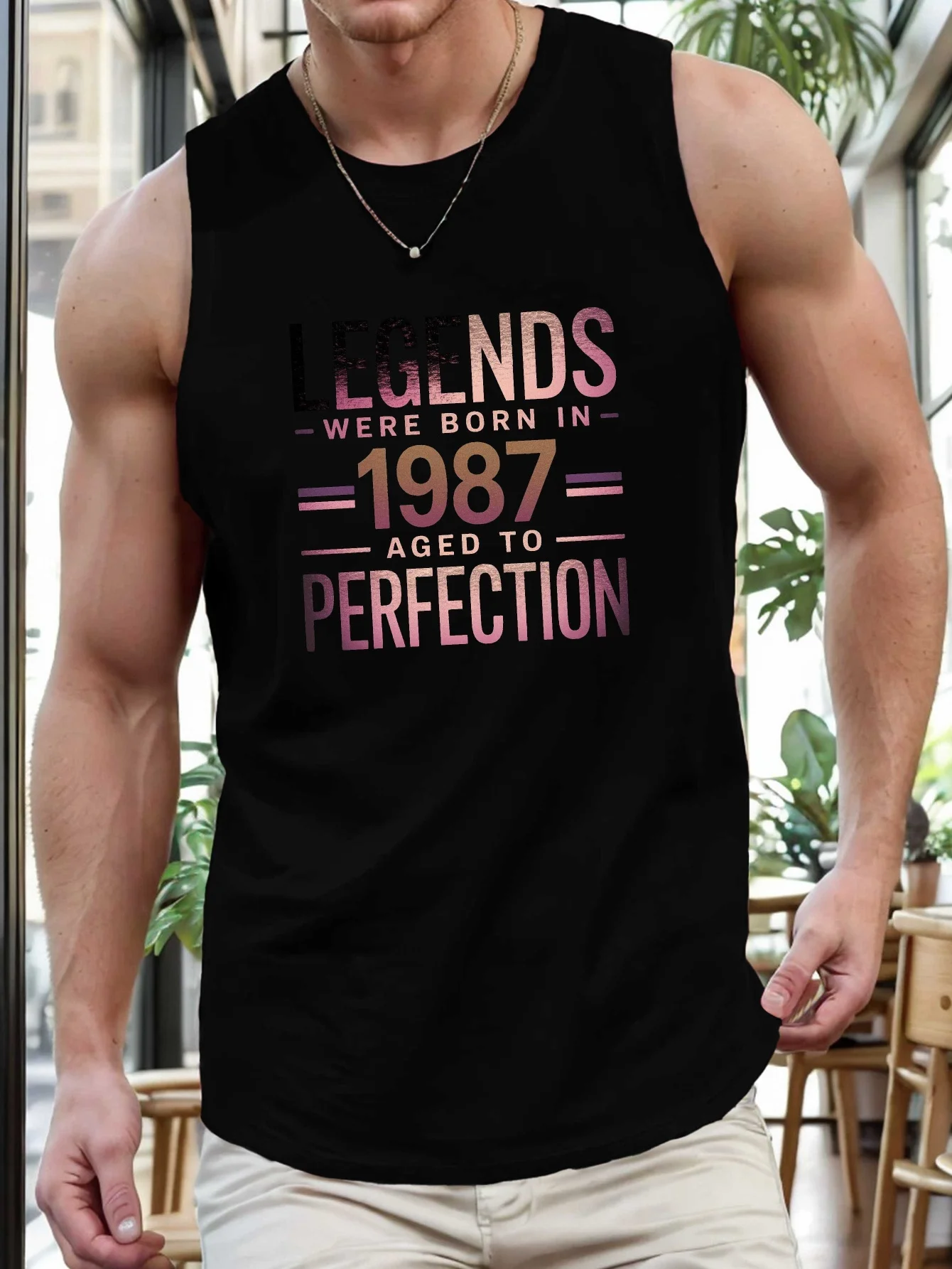 

Men's standard size vest, perfect for people born in 1987.