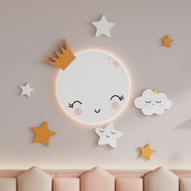 

Children's room wall simple modern bedside wall boys and girls eye protection cartoon wall bedroom