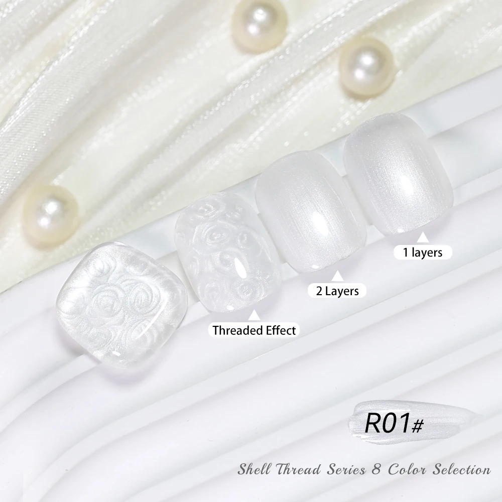 Arte Clavo 15ml Pearl White Threaded Gel Nail Polish UV LED Soak Off New Shell Pearl Fine Sparkling Pearl Texture Nail Gel