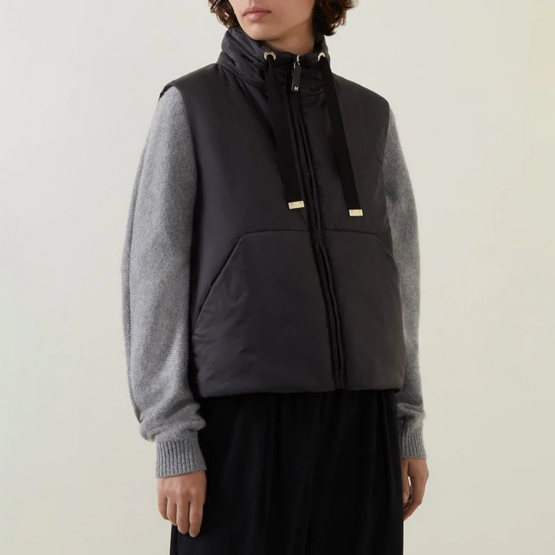 Gilet in piumino cammello di alta qualità da donna 2025 nuovo colletto alla coreana con coulisse alla moda ispessito