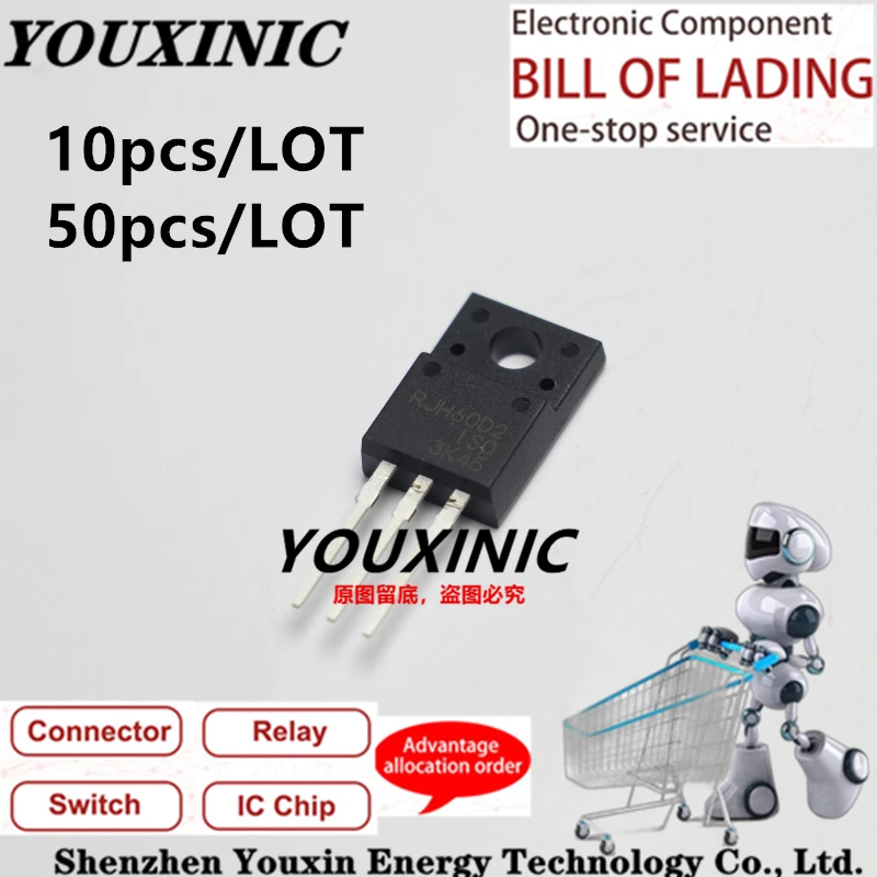 

YOUXINIC 100% new imported original RJH60D2 RJH60D2DPP 20A 600V RJH60D3 RJH60D3DPP 35A 600V TO-220F IGBT transistor N-channel