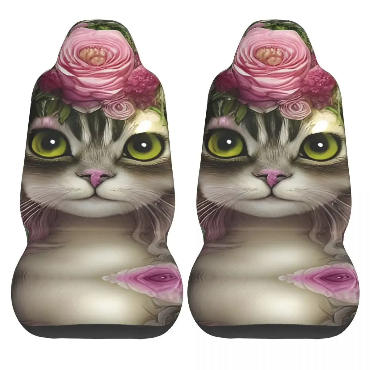 Oddly Cute Creatures - Unicat Cat Car Seat Cover Custom Printing Universal Front Protector Accessories Cushion Set