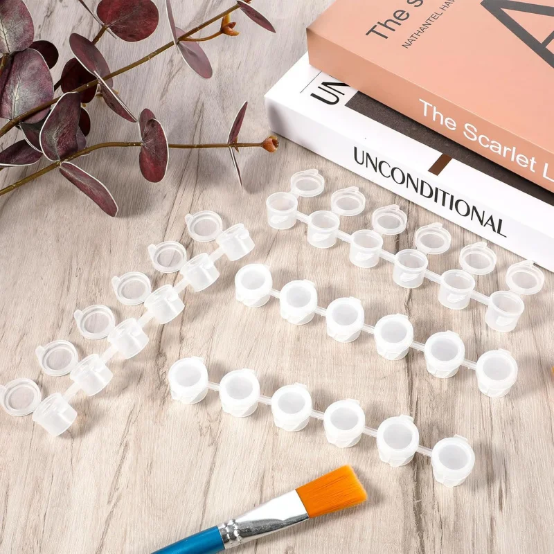 【20-Count 6-Well Palette Set】3ML Interconnected Paint Boxes for Gouache, Acrylic, Craft Painting - Reusable Empty Paint Trays