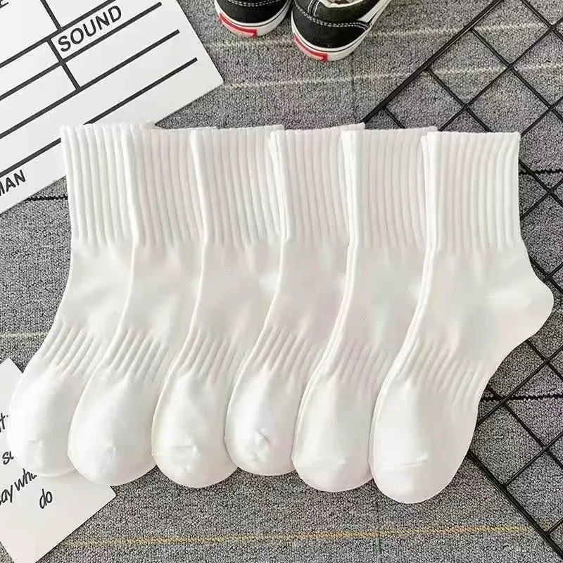 

6Pairs Men Cotton Socks Black White Short Socks Cotton Sports Sock for Men Socks Breathable Autumn and Winter Ankle Sock