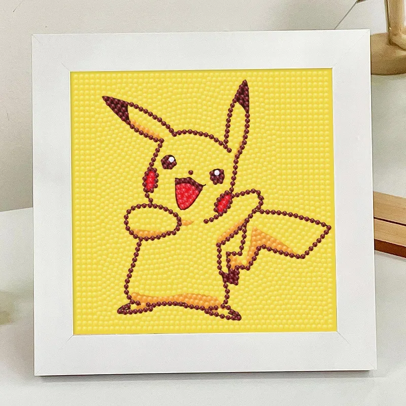 Pokemon Pikachu 5D Diamond Painting Kit Cartoon Character Round Stick Diamond Embroidery Cross Stitch DIY Handmade Home Decor