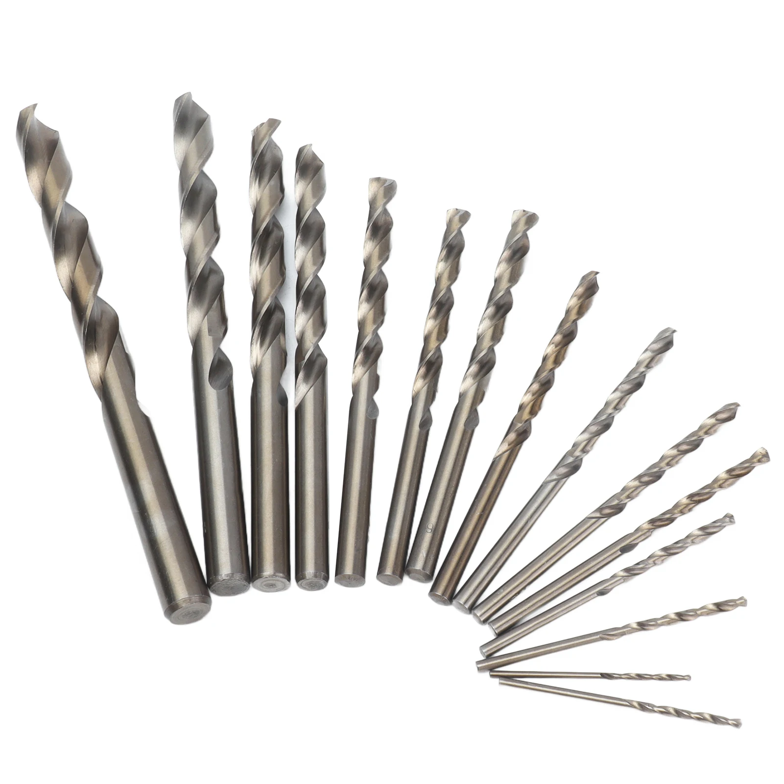 15Pcs Twist Drill Bit 135° Oxidized Gold Cobalt Drills Bits Set for Cutting Hard Metals