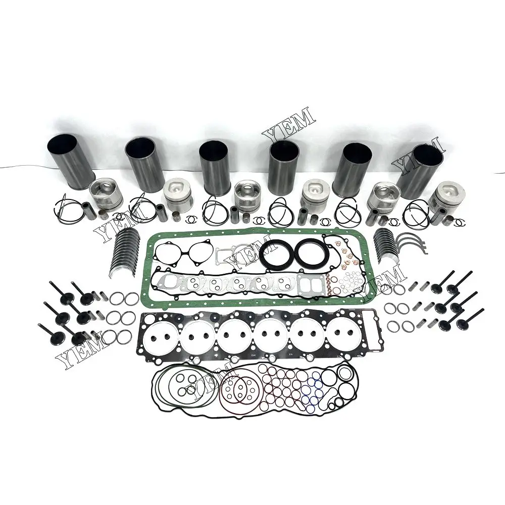 

6HE1 Engine Cylinder Liner Kit With Full Gasket Kit Engine Bearings Set Valves For Isuzu Diesel Engine Parts