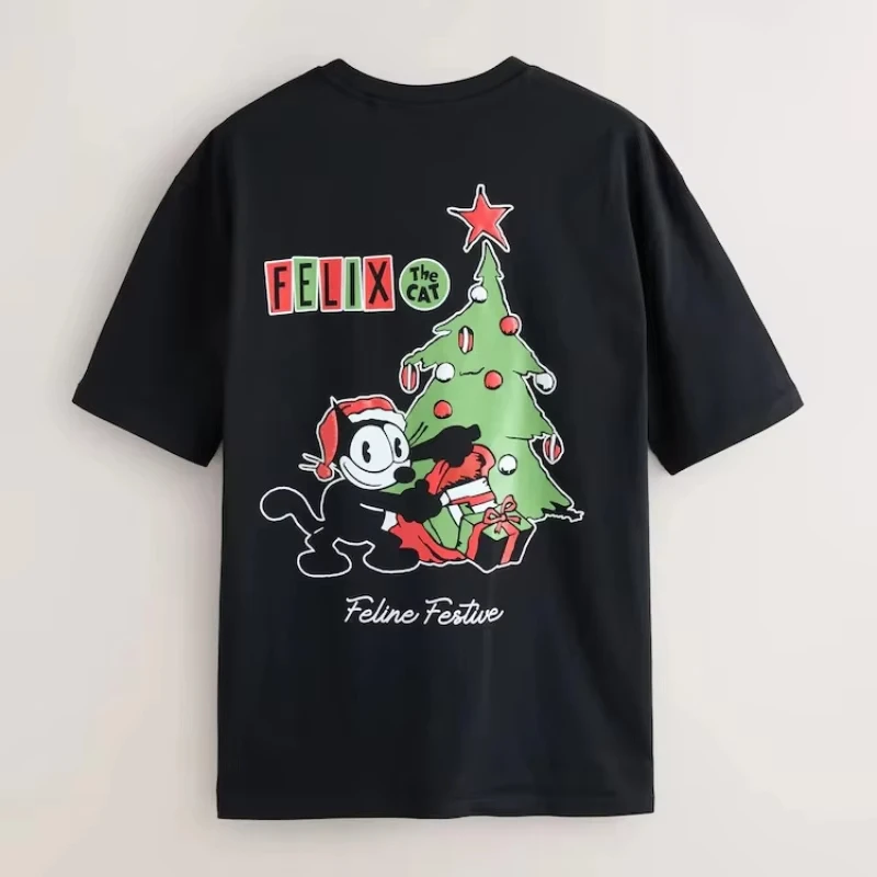 2026-novos-homens-feliz-natal-preto-felix-o-gato-natal-impressao-grafica-camiseta-tripulacao-pescoco-impressao-lazer-ao-ar-livre-unisex-topo