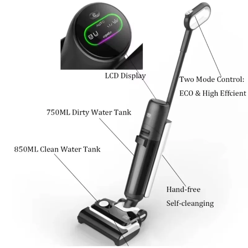 Airo Smart Wash Hard Floor Machine OEM Popular Self-Cleaning Upright Vacuum Cleaner Water Washing Dust Feature for Household