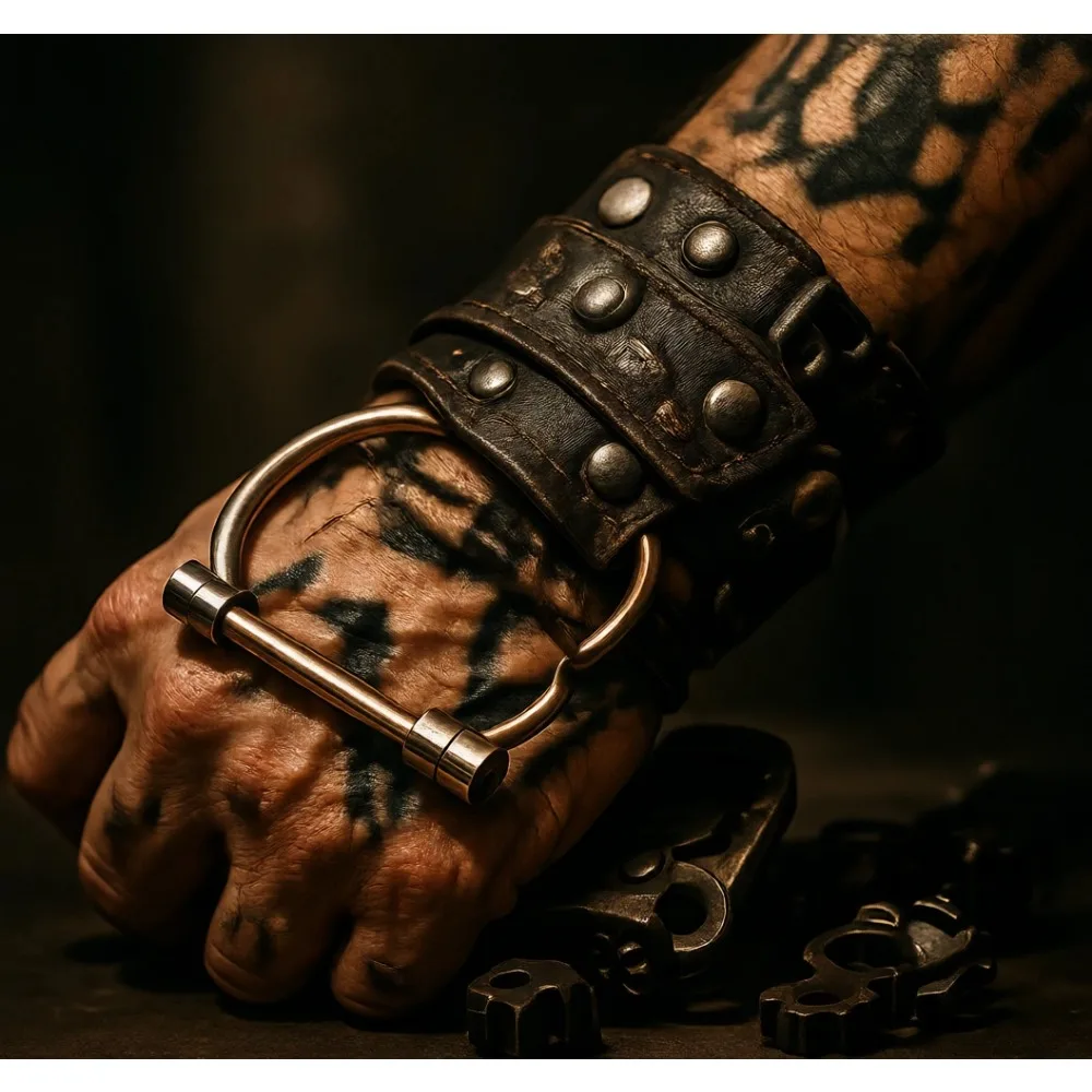 

Набор из 2 браслетов-манжет из нержавеющей стали с винтовым креплением для женщин