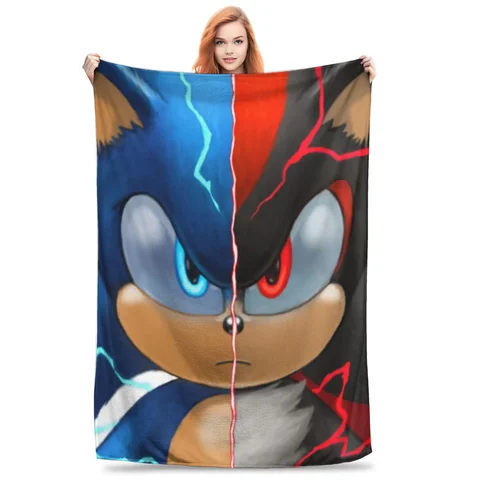 Warm Soft Flannel Throw Blanket for Bed Living Room Home Travel Sofa  Sonic Shadow Plush Bedspread