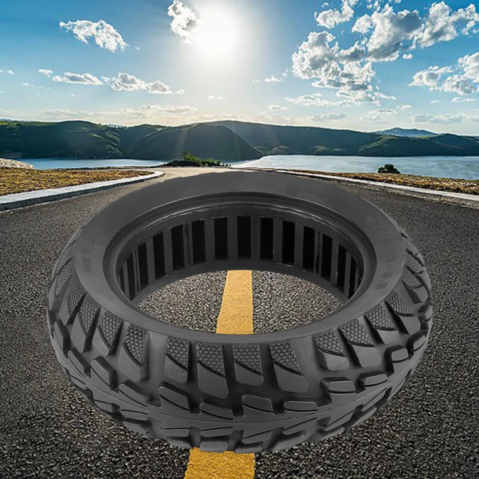 10 Inch Solid Tire Tyre Non Slip Rubber Wheel Replacement for Electric Scooter Universal 10x2.70-6.5 Black