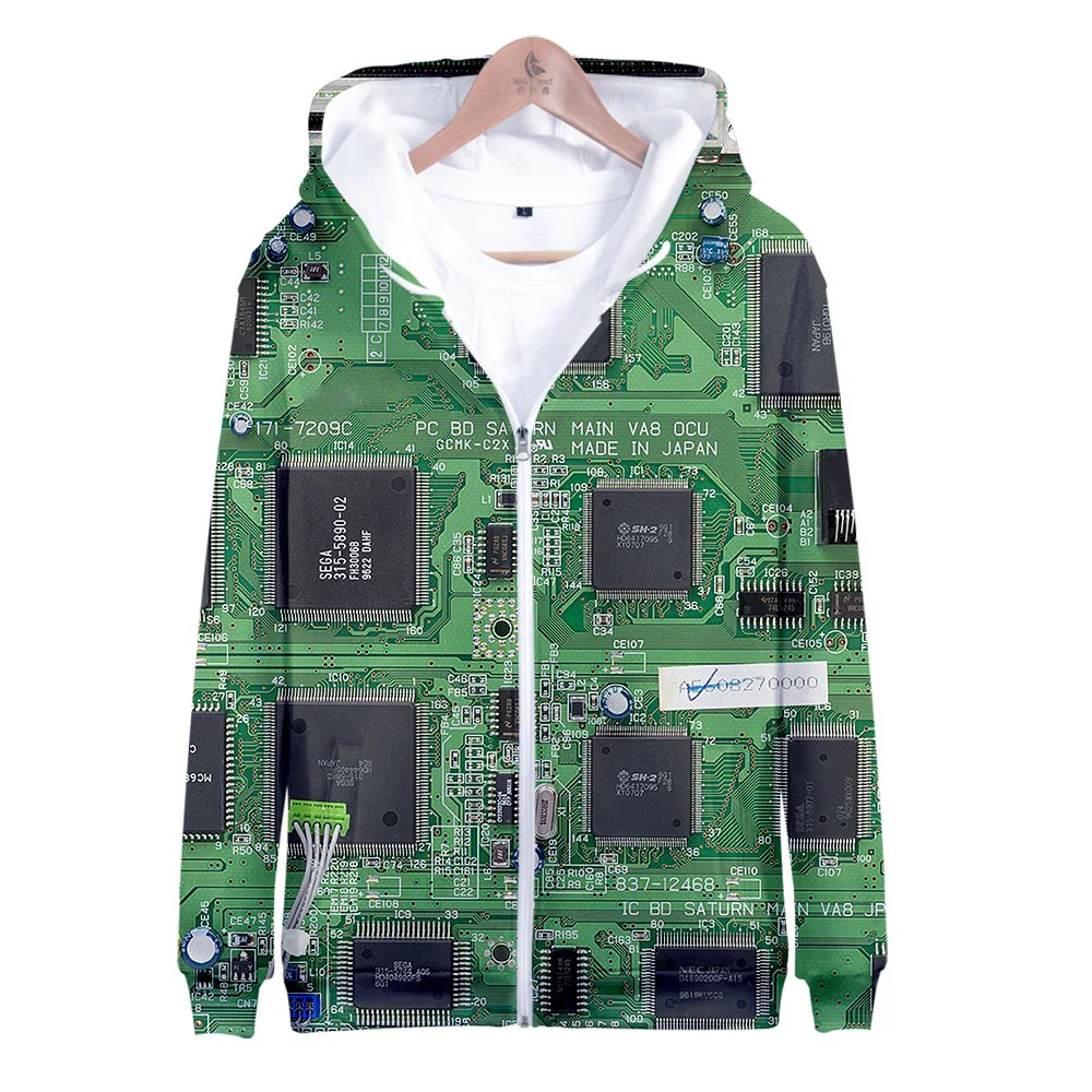 

Circuit Board 3D Print Zip Up Women/Men Hoodie Sweatshirt Streetwear Hip Hop Electronic Chip Zipper Hooded Jacket Male Outerwear