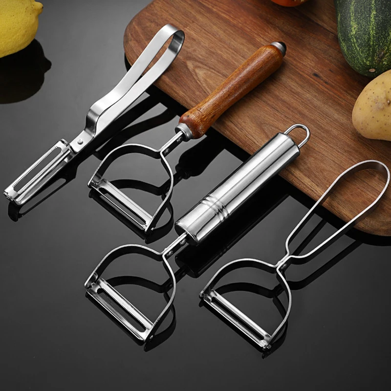 4 Styles Creative Fruit Vegetable Peeler Stainless Steel Sharp Movable Blade Potato Carrot Cucumber Grater Knife Kitchen Tools