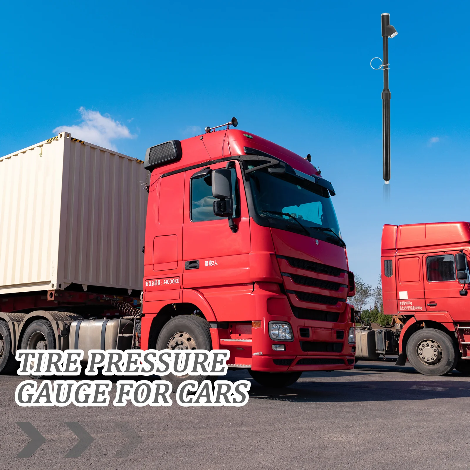 قلم قياس ضغط الإطارات المحمول من الفولاذ المقاوم للصدأ، بلاستيك مزدوج الرأس لسيارة شاحنة، مدقق ضغط الإطارات، إطار عالي الدقة #3