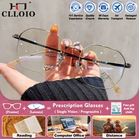CLLOIO, nuevo diseño, gafas poligonales para miopía graduadas para ordenador para mujer, gafas fotocromáticas progresivas antirayos azules de alta calidad