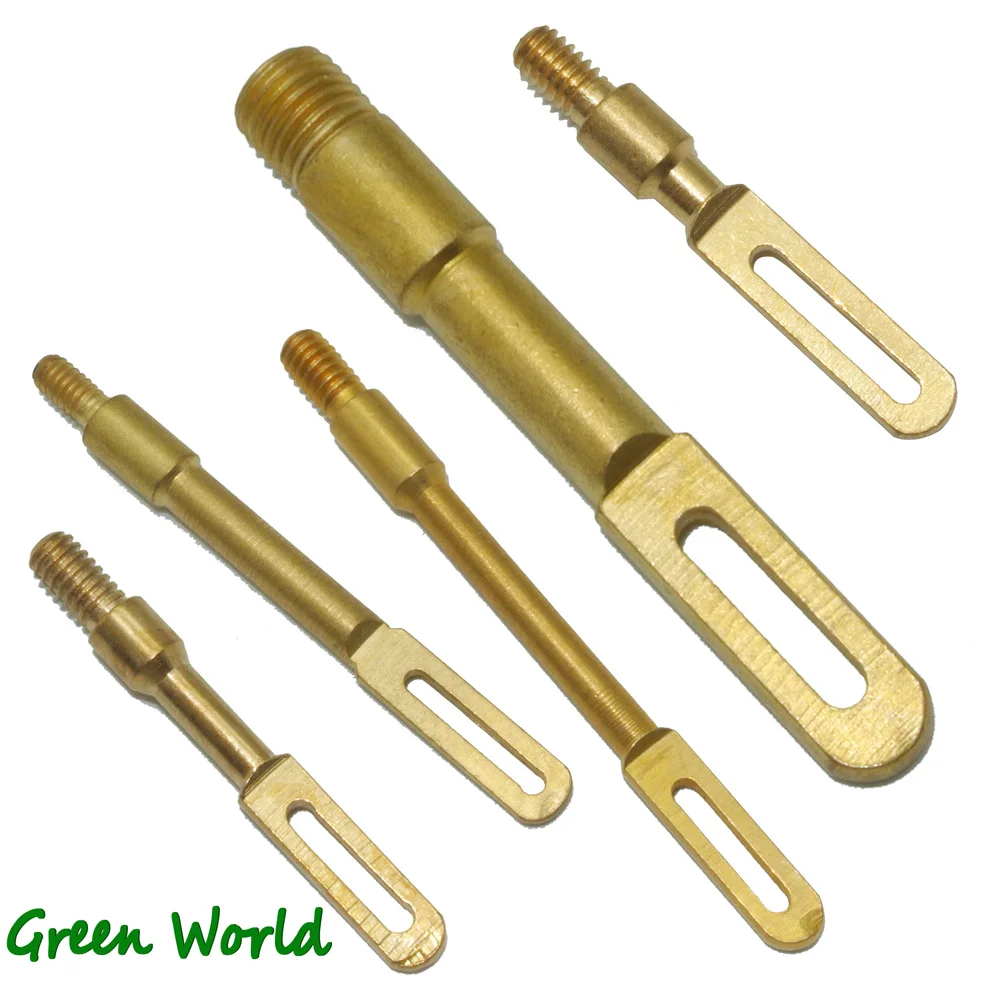 Green World 1pc/lot .22cal-12ga Solid Brass Slot Tips,Loop,Gun Clean Patch Puller, Patch Holder