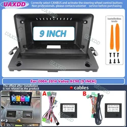 Car Accessory 9 Inch Radio Video Fascia Panel For Volvo XC90 2004-2014 Multimedia Player Frame 2 Din Head Unit Kit cable harness