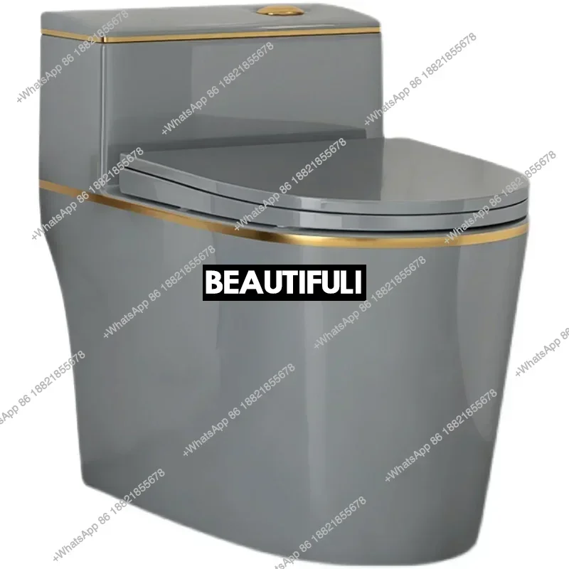 Z136Household Bathroom Light Luxury Gray Pumping Color Ceramic Siphon Personalized Creative Toilet Bowl