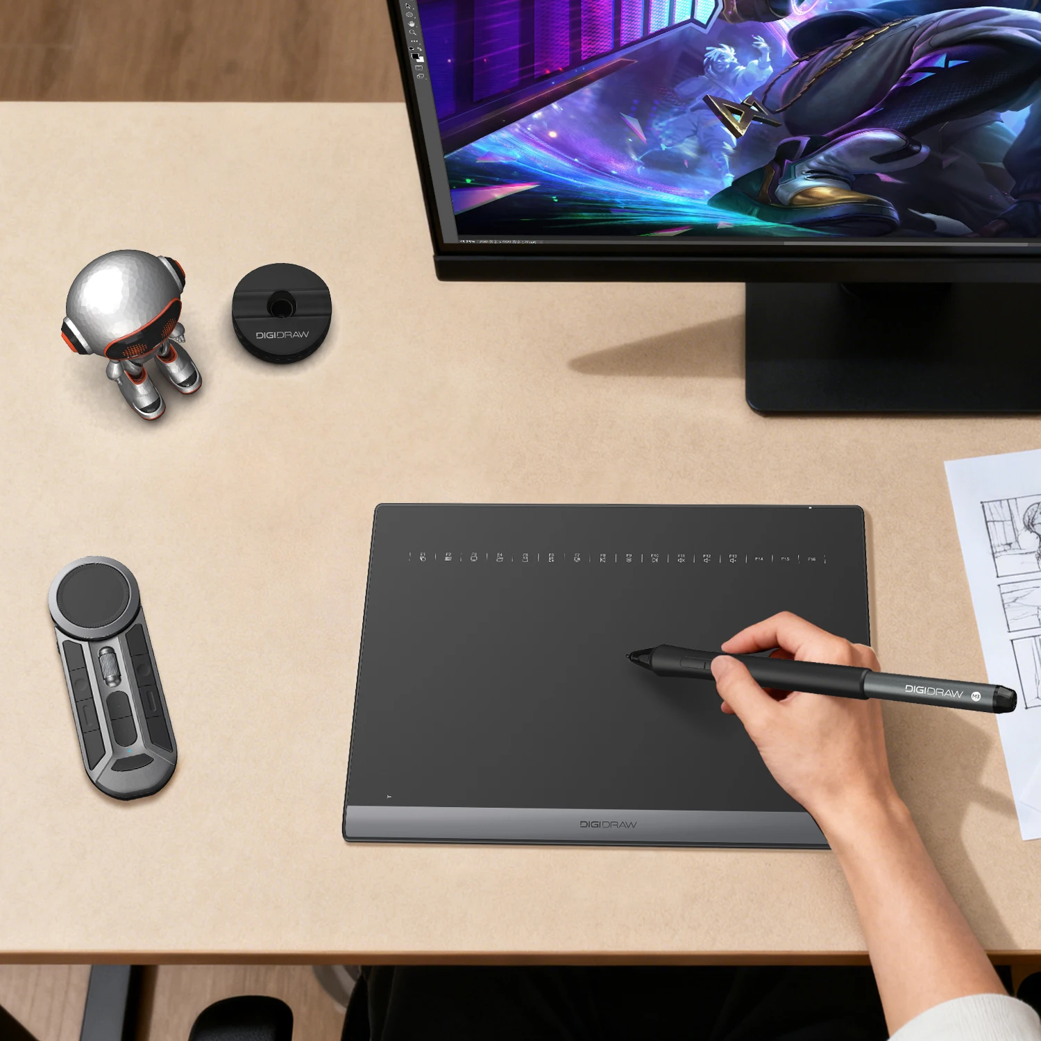 

Turing Smart M TW610 Graphics Drawing Tablet Portable Digital Art Tablet BT 5.0 USB-C 10*6.25inch Graphics Tablet