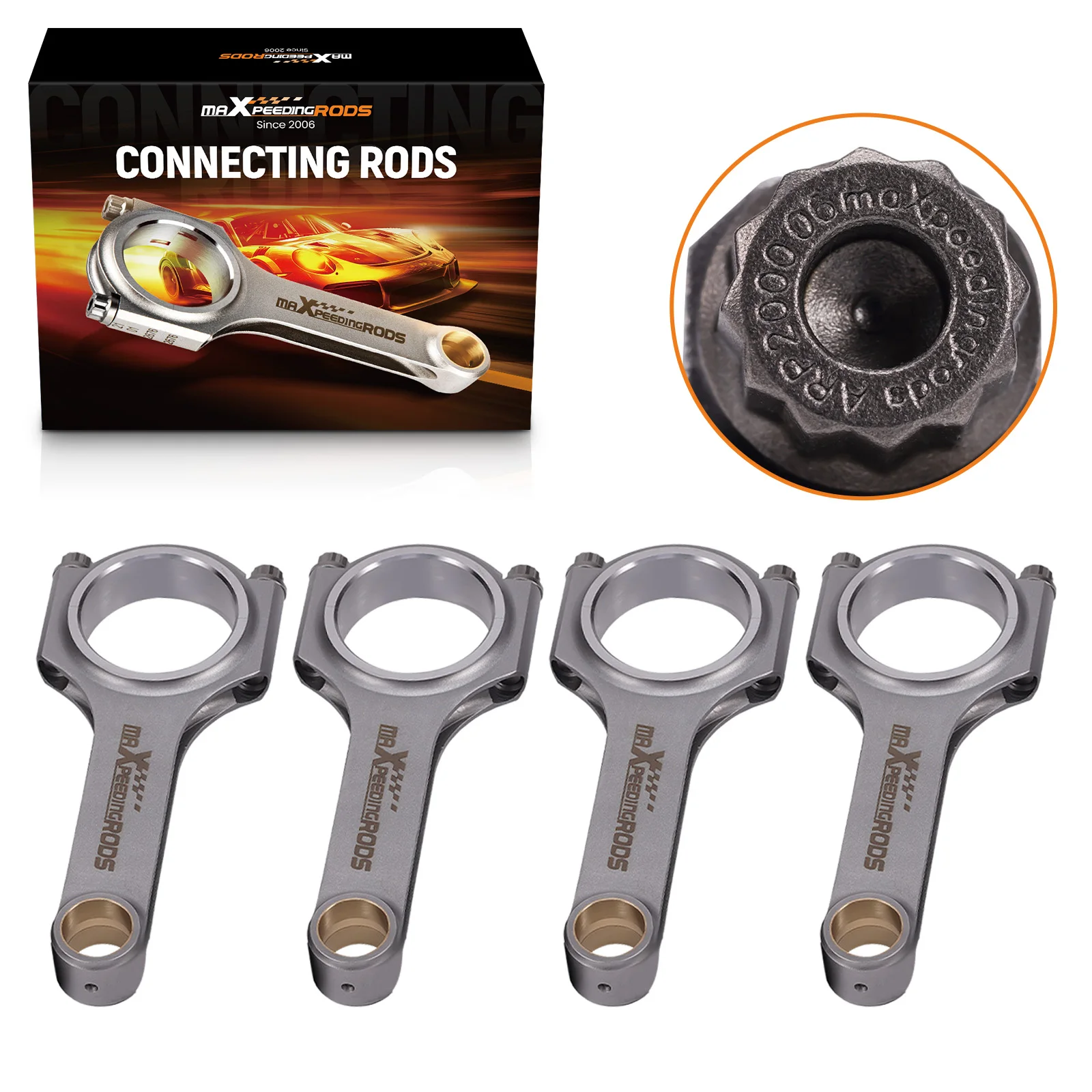 High Performance H-beam Street/Strip Connecting Rod For Ford Sierra Cosworth YB Pinto 2.0 TUV Certificate 4340