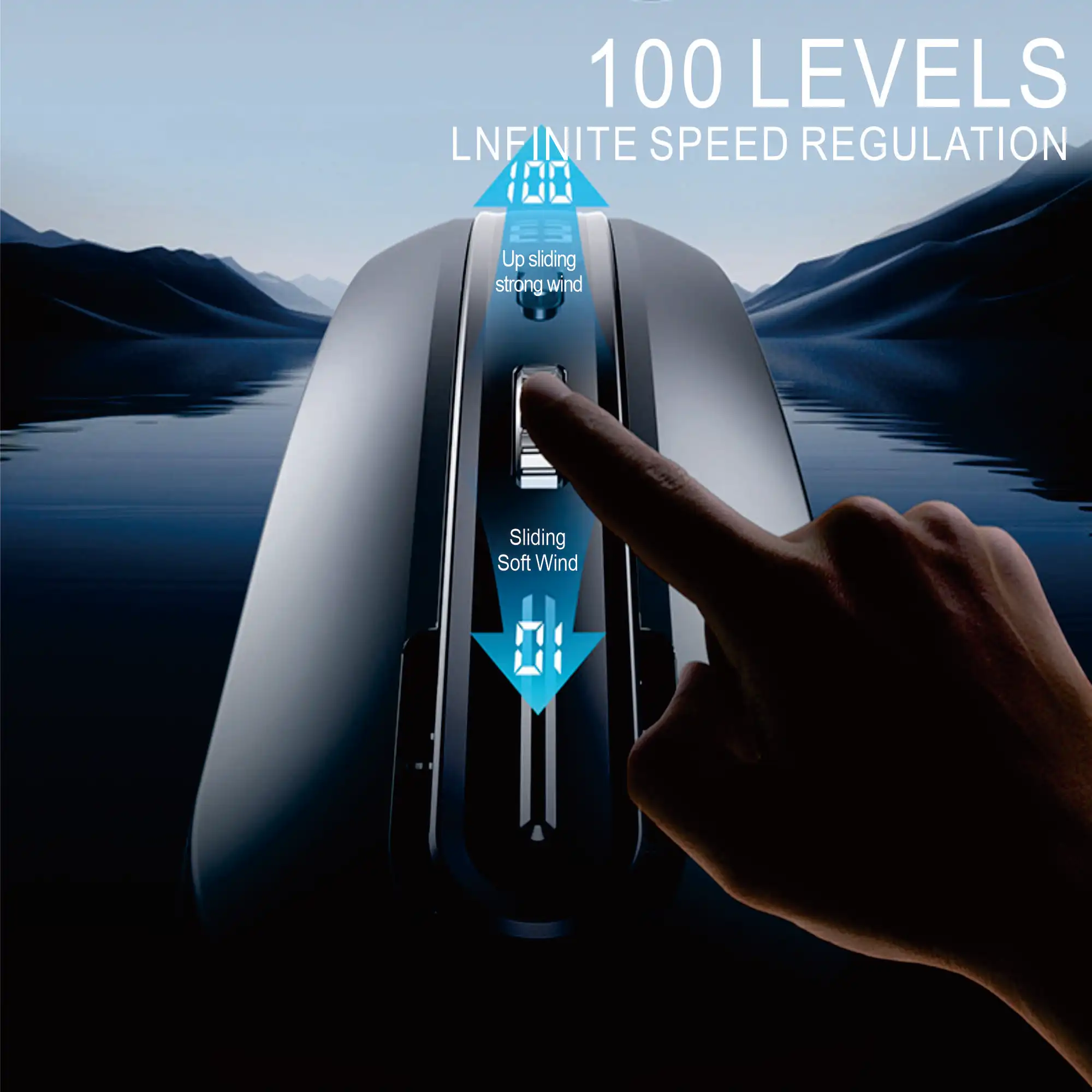 Hängender Halsventilator mit 100 Geschwindigkeiten, leichter tragbarer Halsventilator, Mini-Ventilator ohne Flügel, über USB wiederaufladbarer, leiser tragbarer Ventilator, Luftkühler