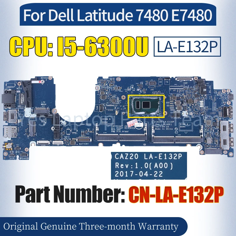 

Материнская плата для ноутбука Dell Latitude 7480 E7480
