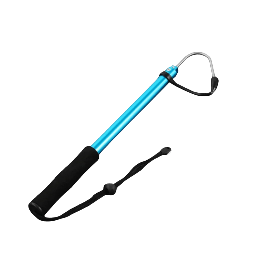 Aluminum Alloy Pole Telescopic Fishing Gaff Soft EVA Handle Nonslip Handle Fish Grippers Stainless Steel Hook Red Blue Color