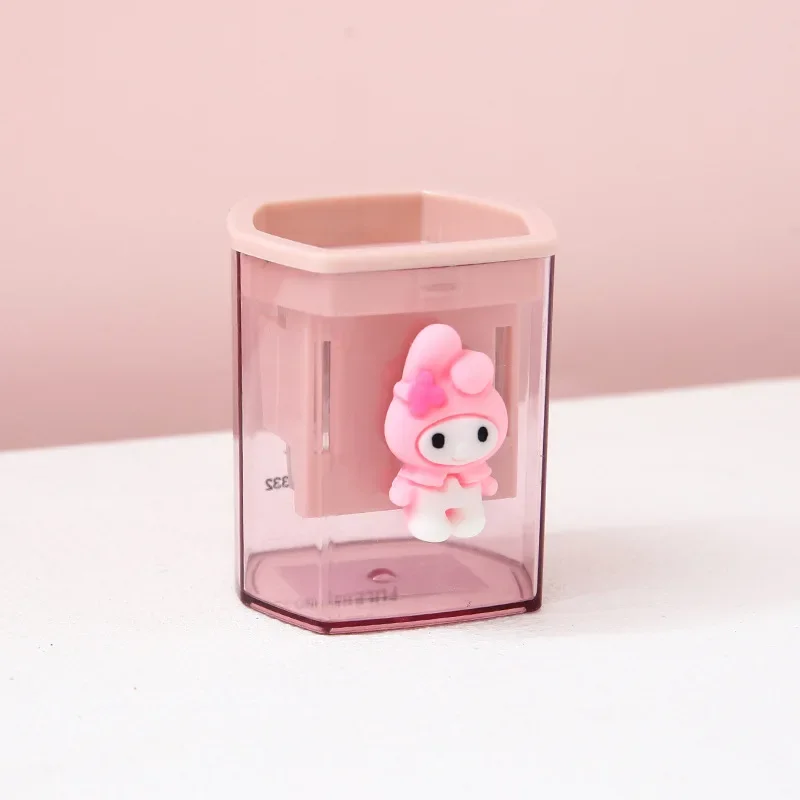 Sacapuntas de Anime Sanrio Kuromi My Melody Cinnamoroll, útiles escolares portátiles para niños pequeños, regalos de papelería primarios simples