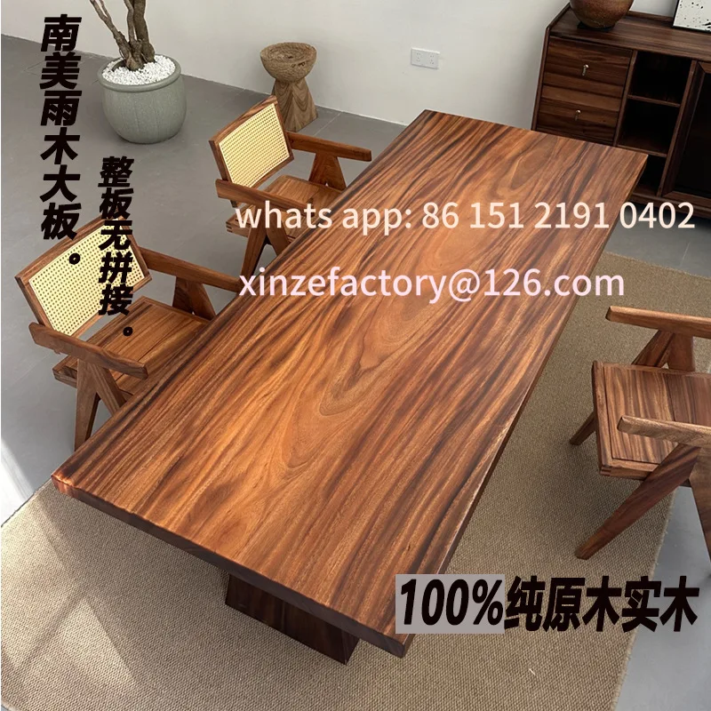 لوح كبير من خشب الجوز الصلب الأمريكي الجنوبي قابل للتخصيص، لوح كامل، طاولة شاي حديثة، طاولة شاي، مكتب مكتب