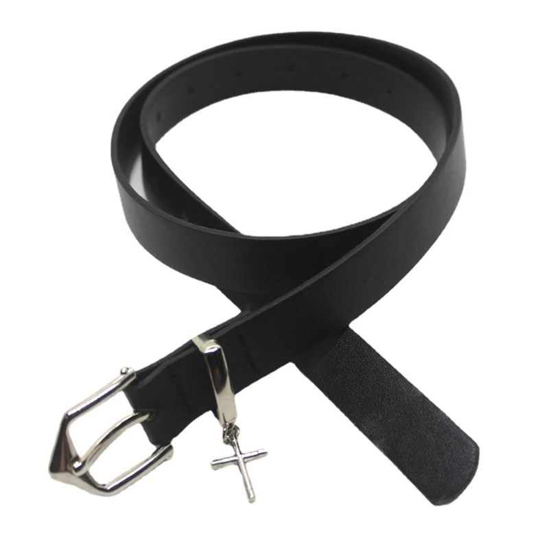 Ceinture de taille adulte avec broche réglable, structure universelle en PU, environnement de taille avec croix pendante pour femme, manteau et robe