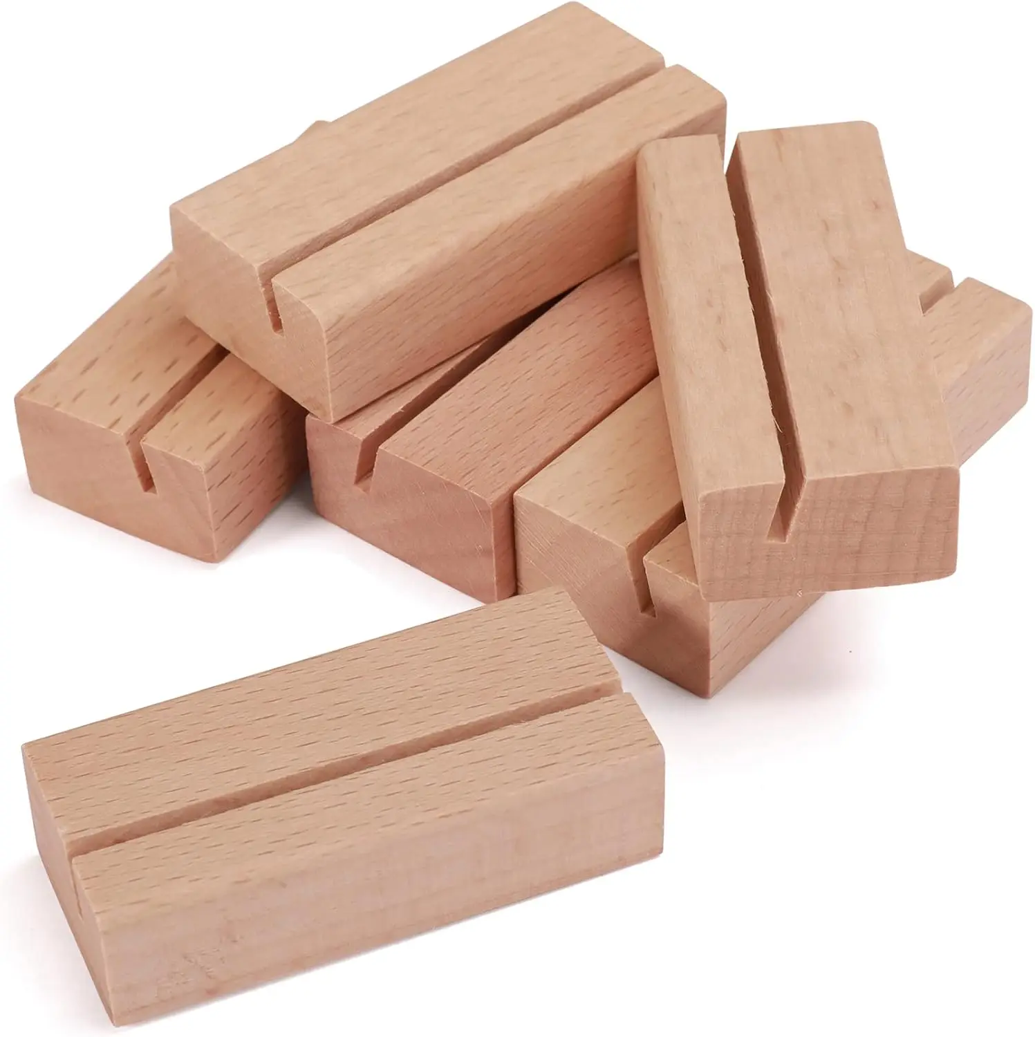 

6pcs 2.17 Inch Wooden Place Card Holders for Wedding Party Table Numbers Display Photo Picture Stands Home Office Decor