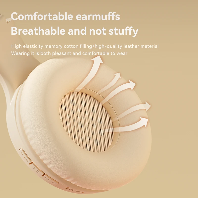 Headset Suara Stereo Stereo Headphone Bluetooth Nirkabel Earphone Gamer Olahraga Pengurang Kebisingan Over-Ear dengan Mikrofon HD bebas genggam