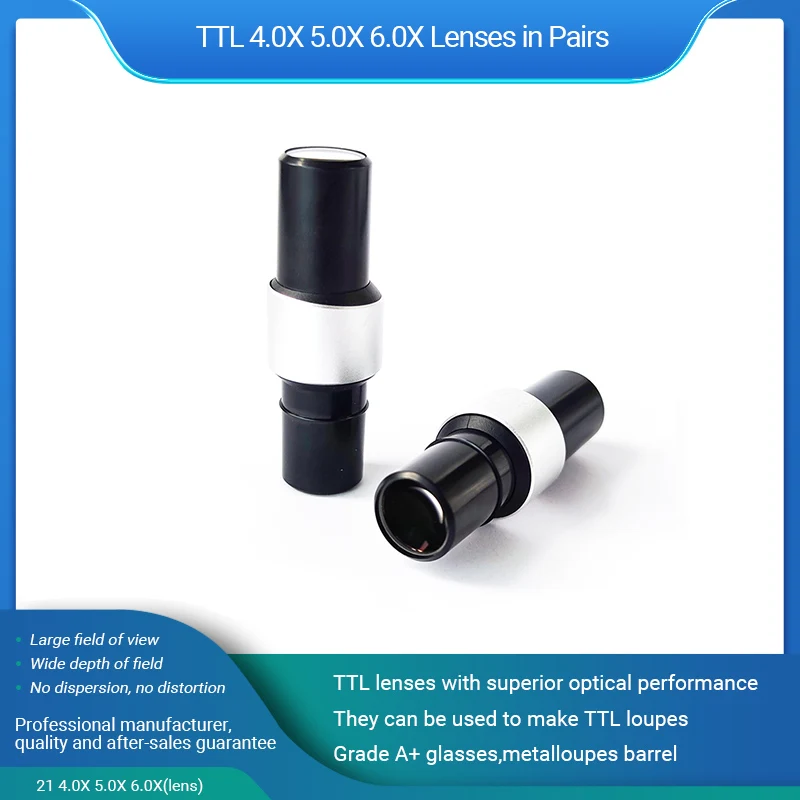 Burite New Arrival TTL Loupes 4.0X Lenses In Pairs 4X TTL(Through The Lenses) The Len Used To Make TTL Dental Surgical Loupes