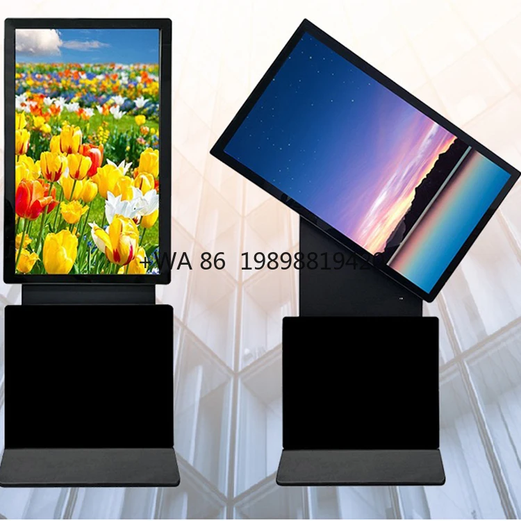High-Definition Touch LCD Screen Indoor Floor Standing Advertising Display Android Rotatable Digital Signage Elevators