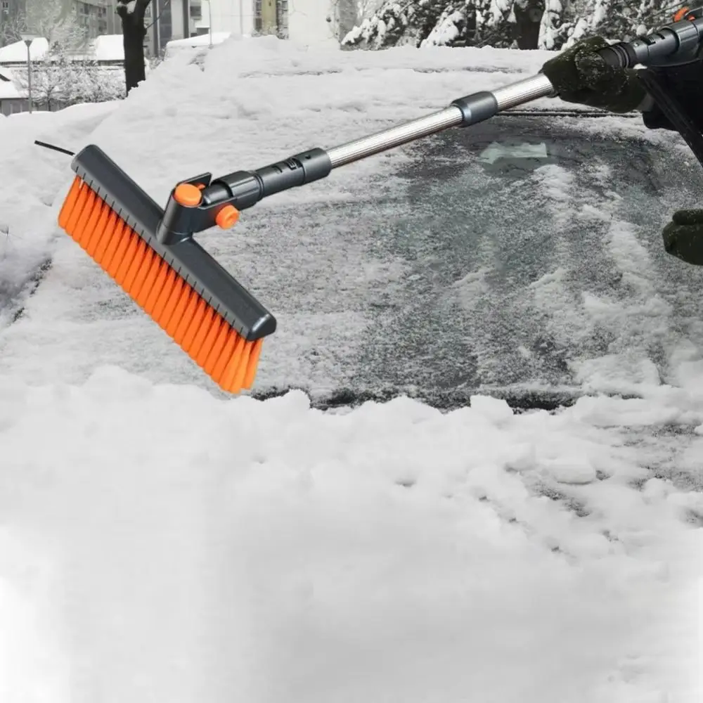 Extendable Car Scraper Retractable Multifunctional Snow Brush Ergonomic Grip 360 Degree Rotating Ice Scraper Car Windshield