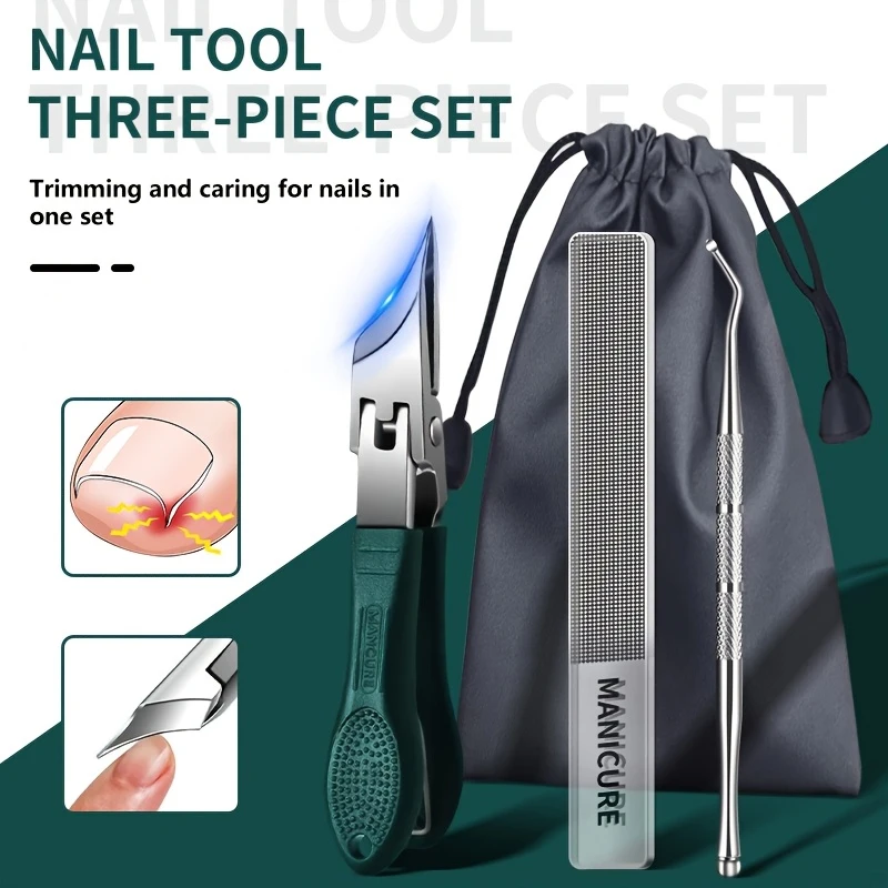 Slant Edge Nail Clipper Set Anti-Splash Eagle Beak Oblique Toe Nail Trimmers for Ingrown Toenail Professional Manicure Tools