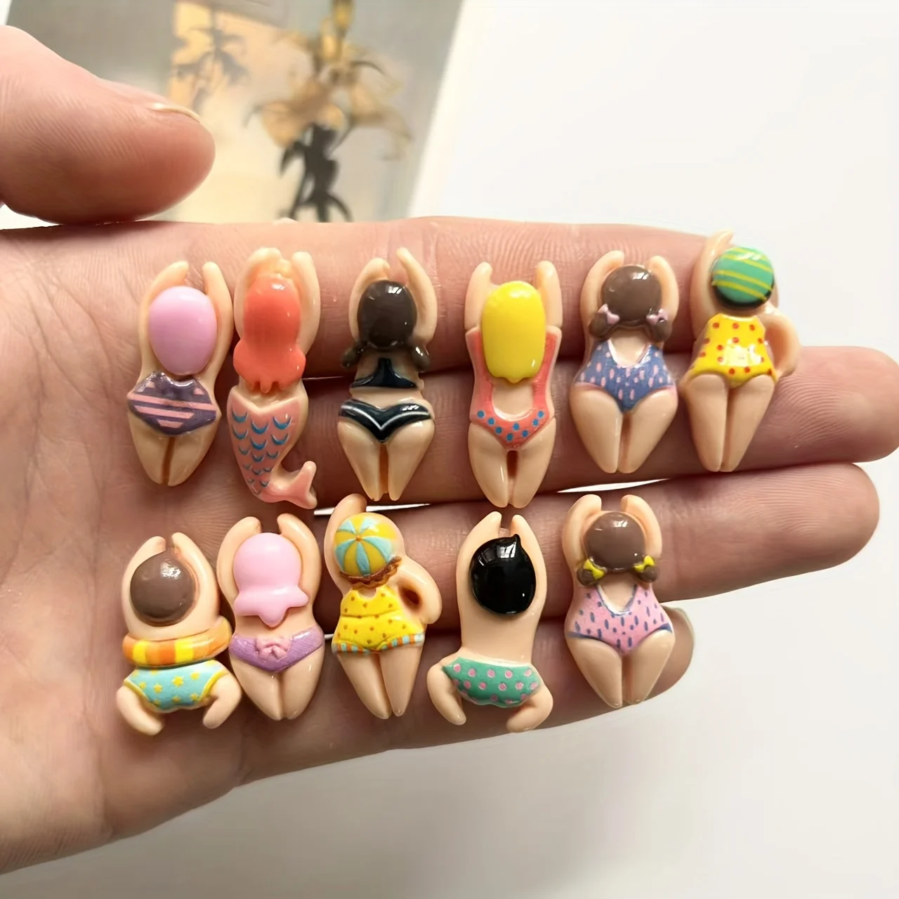 6pcs/11pcs Swimming Little People Resin Fridge Magnets, Cute Magnetic Home Decoration, Gift for Friends and Family.