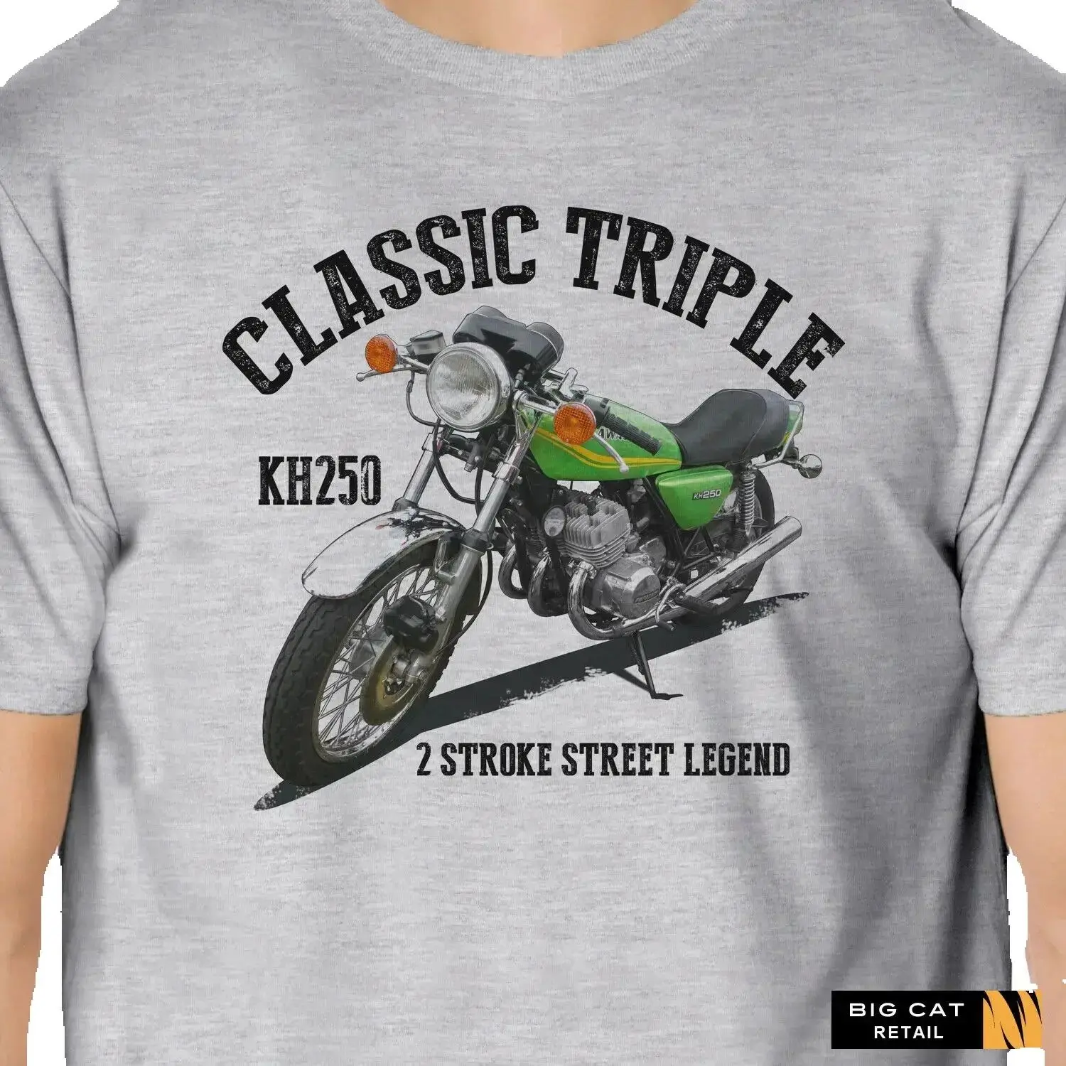 Retro Classic Triple KH250 Motorcycles Inspired T-Shirt 100% Cotton O-Neck Summer Short Sleeve Casual Mens T-shirt Size S-3XL