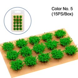 15pcs Miniature Flower Ho Diy Model Making Grass Tuft Cluster Garden Decoration Military Scene Materials for Diorama