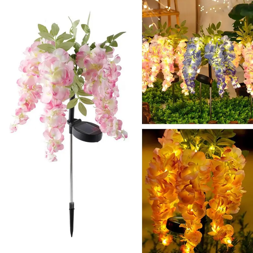 

Solar Flower Light Outdoor Garden Wisteria Garden Ornaments LED Waterproof for Yard Lawn Patio Porch Pathway Cemetery Decoration
