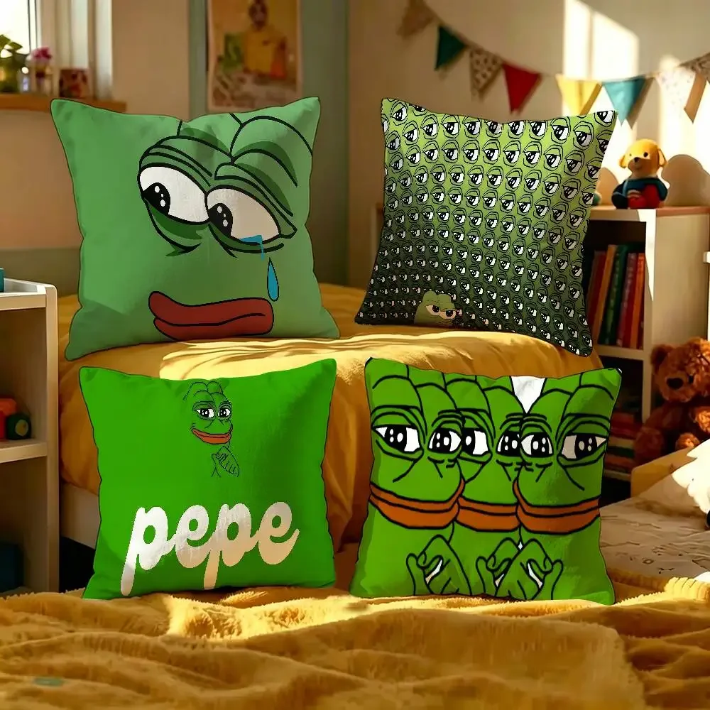 Popular Internet Meme Sad Frog Game Pillow Cover Design Cushion Cover Decor Holiday Decorati