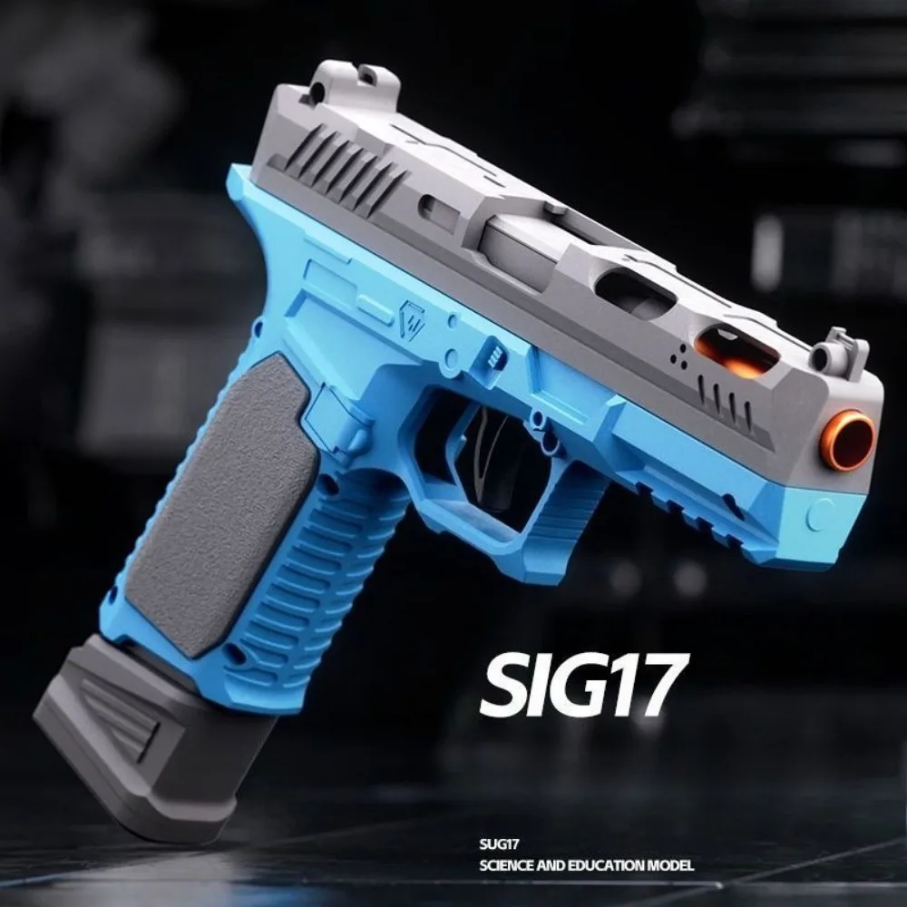 Sig17 bala macia arma de brinquedo jogar escudo airsoft lançador modelo esportes ao ar livre cs jogo tiro brinquedo presente aniversário para crianças presente